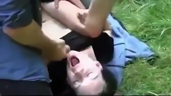 European Girl Gets Wild In Public Park