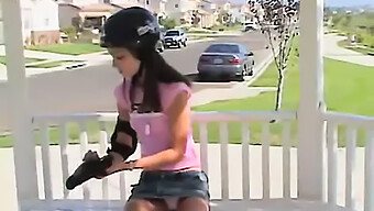 A Young Skater Indulges In Solo Pleasure On A Public Bench In An Amateur Video.