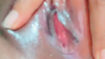 Close-Up Of Oily And Horny Teen'S Vagina