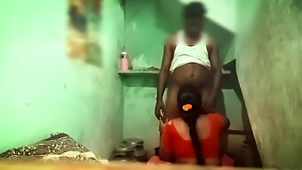 Cheating Tamil Wife Kisses And Touches Herself In Bathroom