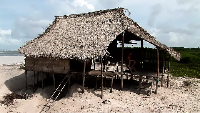 Dua Pasangan Terlibat Dalam Aktivitas Erotis Di Pulau Tropis Di Villa Buatan Sendiri.