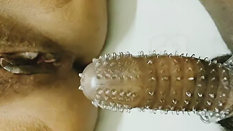 Indian Wife'S Tight Hole Gets Stretched With Special Condom