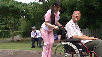 Unusual Japanese Caregiver In Partial Nudity Engages In Outdoor Activities